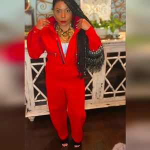 Vintage one pc Red Mechanic Jumpsuit